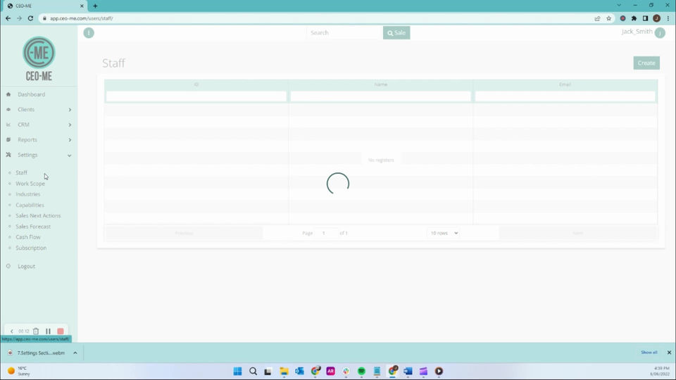 1. SETTINGS SECTION